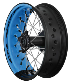 PAIRE DE ROUES TUBELESS SUPERMOTARD ALPINA BI-COLOR + PNEU - HUSABERG